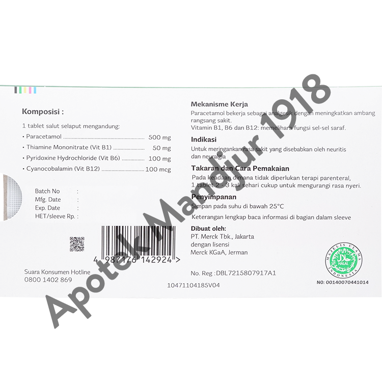 Dolo-Neurobion 10 Tablet - Pereda Nyeri dan Vitamin Neurotropik - Menteng Farma