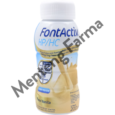 FontActiv Hp/Hc Rasa Vanila 200 mL - Susu Tinggi Protein Khusus Malnutrisi / Kekurangan Gizi - Menteng Farma