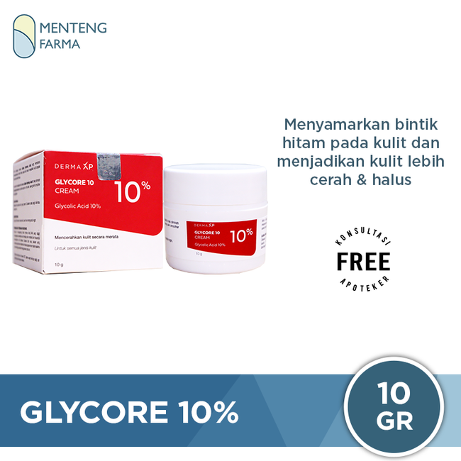 Glycore 10% Cream 10 g - Menyamarkan Kulit Gelap dan Flek Hitam