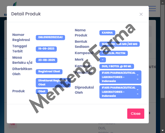 Kanina Suspensi 60 mL - Obat Diare