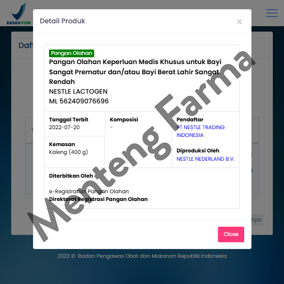 Lactogen Premature & LBW 400 Gr - Susu Khusus Bayi Prematur dan Berat Lahir Rendah