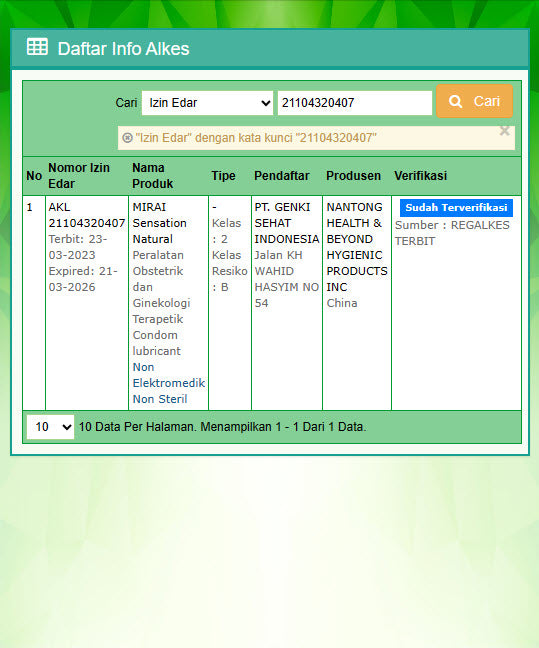 Mirai Lubricant Natural Lube 30 mL - Water Based Lubricant - Menteng Farma