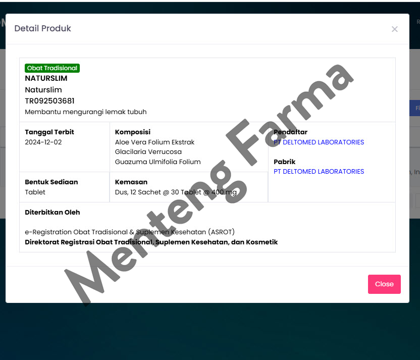 Natur Slim 30 Tablet - Mengurangi Lemak Tubuh