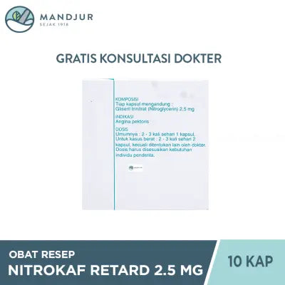 Nitrokaf Retard 2.5 mg 10 Kapsul