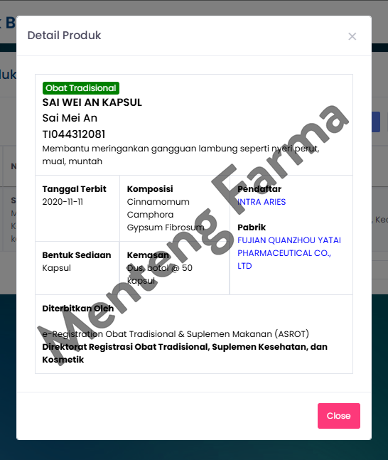 Sai Wei An Kapsul (Jiao Nang) - Meredakan Gejala Asam Lmabung, Sakit Maag, Nyeri Ulu Hati