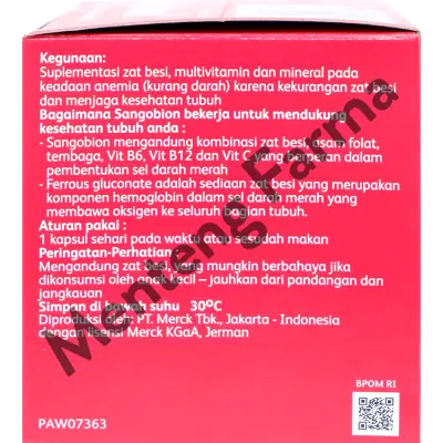 Sangobion Strip 4 Kapsul - Obat Penambah Darah dan Anemia