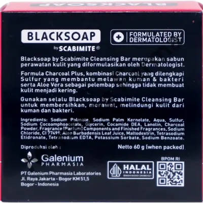 Scabimite Blacksoap 60 Gram - Sabun Perawatan Kulit Gatal