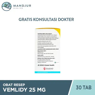 Vemlidy 25 Mg 30 Tablet