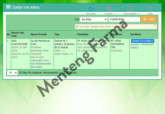 Q-Life Menstrual Care Patch - Plaster Kompres Nyeri Kram Haid - Menteng Farma