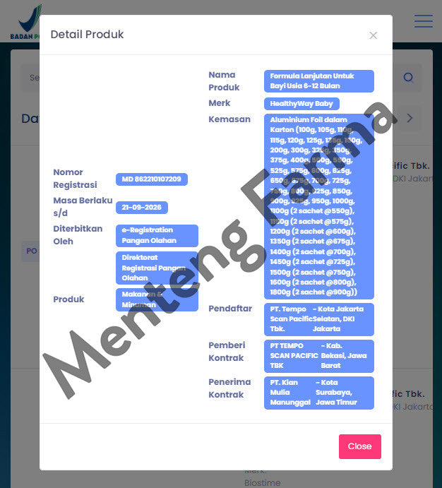 HealthyWay Baby 6-12 bulan 125 Gr - Susu Formula Bayi Lanjutan