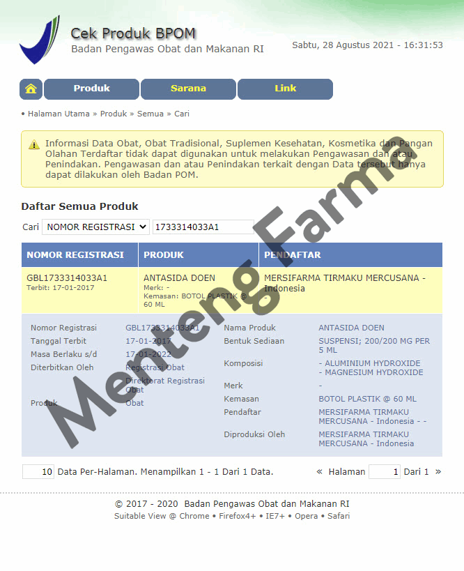 Antasida Doen Sirup 60 mL - Obat Maag Asam Lambung Nyeri Ulu Hati