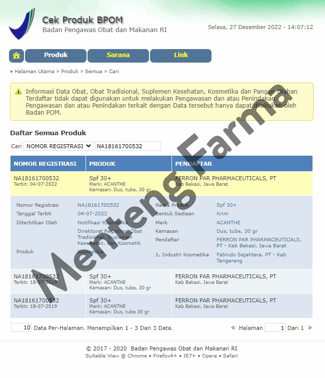 Acanthe Cream 30 Gr - Tabir Surya SPF 30