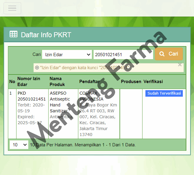 Asepso Antiseptic Hand Sanitizer 60 mL - Pembersih Tangan Tanpa Bilas