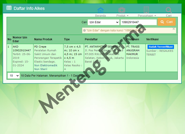 PD Crepe Perban Elastis 10 CM x 4.5 M - Perban Kain Cedera Keseleo - Menteng Farma