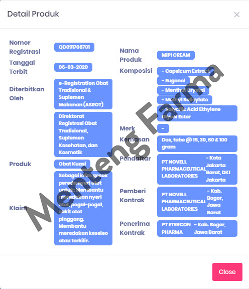 MIPI Cream 30 Gr - Krim Pijit Pereda Nyeri Otot dan Pegal-pegal - Menteng Farma
