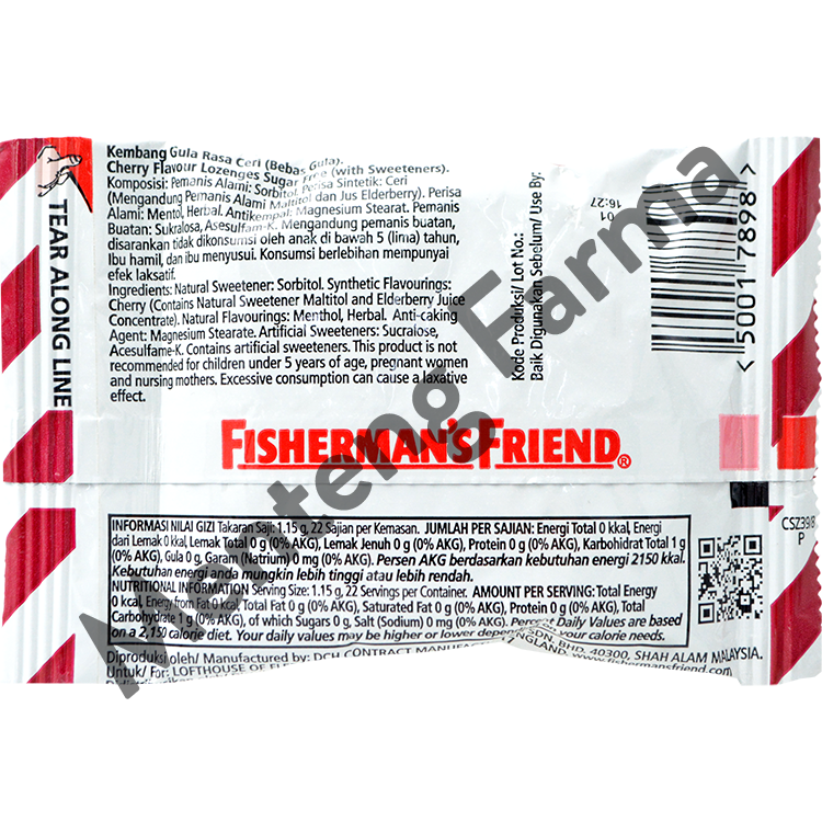 Fisherman's Friend Cherry Sugar Free - Permen Pelega Tenggorokan - Menteng Farma