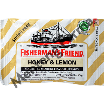 Fisherman's Friend Honey & Lemon Sugar Free - Permen Pelega Tenggorokan - Menteng Farma