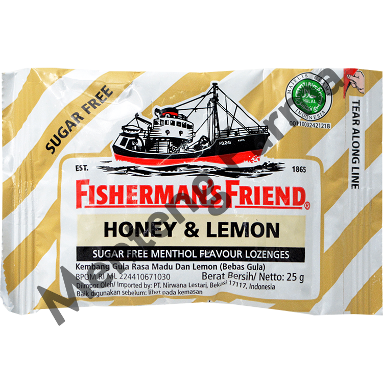Fisherman's Friend Honey & Lemon Sugar Free - Permen Pelega Tenggorokan - Menteng Farma