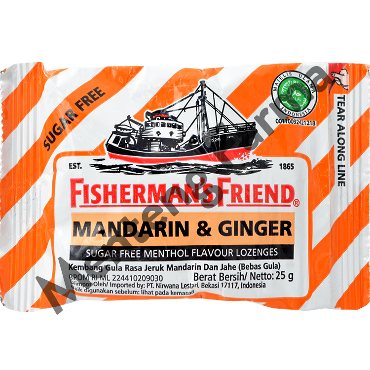 Fisherman's Friend Mandarin & Ginger Sugar Free - Permen Pereda Tenggorokan - Menteng Farma