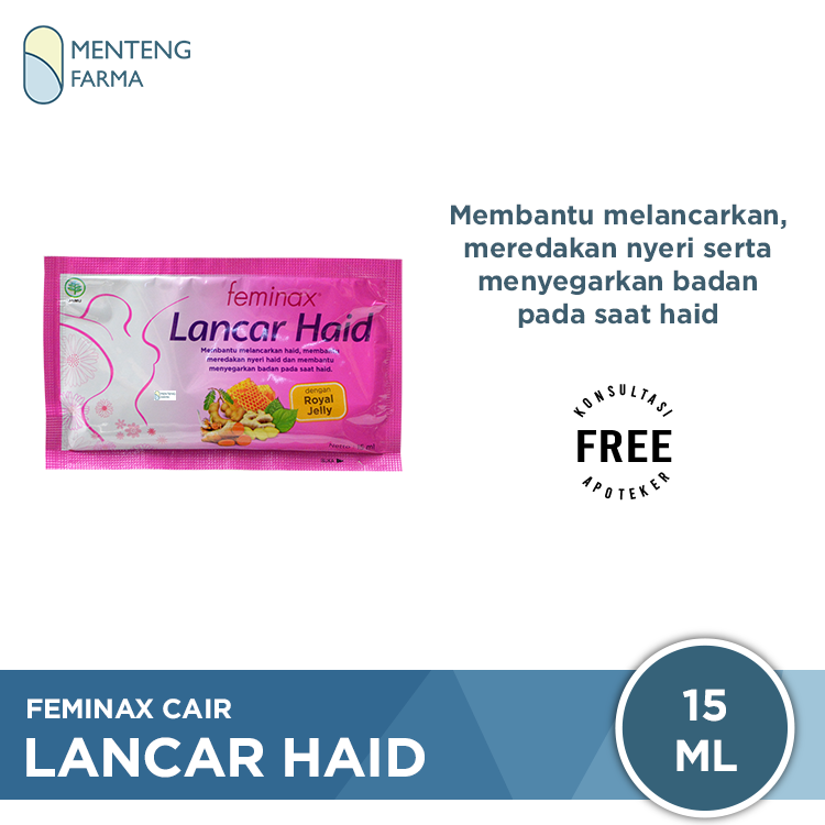 Feminax Cair Lancar Haid 15 mL - Meredakan Nyeri Haid - Menteng Farma