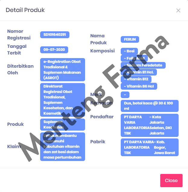 Ferlin Sirup 100 ml - Suplemen Kesehatan Anak - Menteng Farma