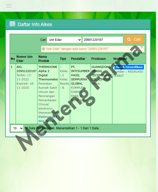 Thermo One Alpha 2 Digital Thermometer - Alat Pengukur Suhu Tubuh - Menteng Farma