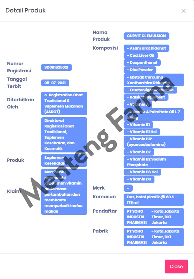 Curvit CL Emulsion 175 mL - Vitamin Penambah Nafsu Makan - Menteng Farma