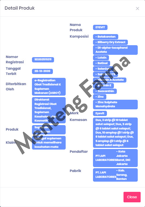 Eyevit 6 Tablet - Menteng Farma