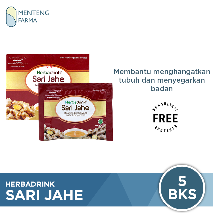 Herbadrink Sari Jahe - Minuman Serbuk Pengahangat Tubuh - Menteng Farma