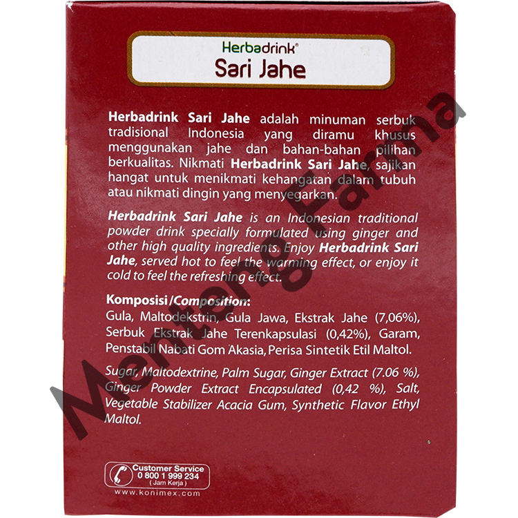 Herbadrink Sari Jahe - Minuman Serbuk Pengahangat Tubuh - Menteng Farma