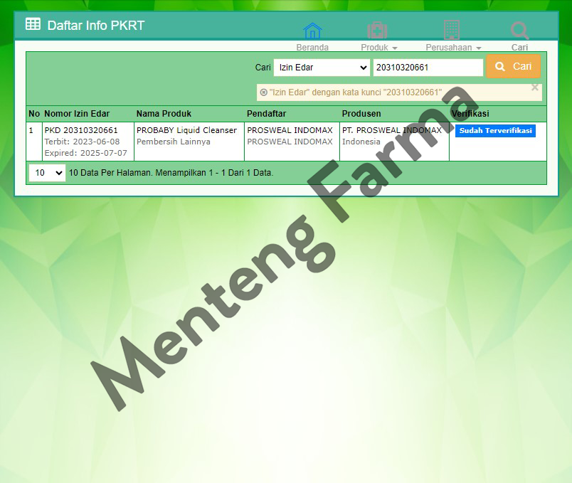 Probaby Liquid Cleanser 700 mL - Sabun Cuci Botol Bayi - Menteng Farma