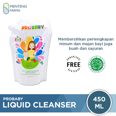 Probaby Liquid Cleanser 450 mL - Sabun Cuci Botol Bayi - Menteng Farma