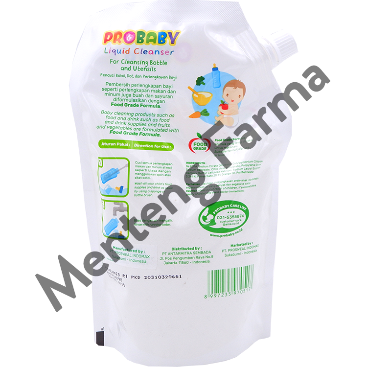 Probaby Liquid Cleanser 450 mL - Sabun Cuci Botol Bayi - Menteng Farma