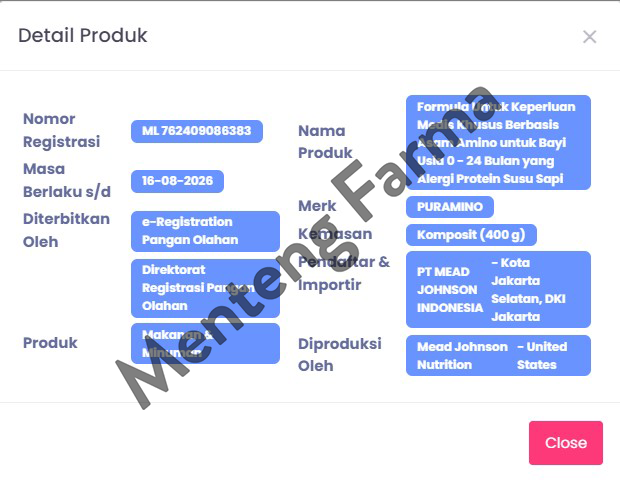 Enfamil Puramino Susu Formula Bayi Hipoalergenik 400 Gr - Susu Formula Bayi Alergi Protein Susu Sapi Berat - Menteng Farma
