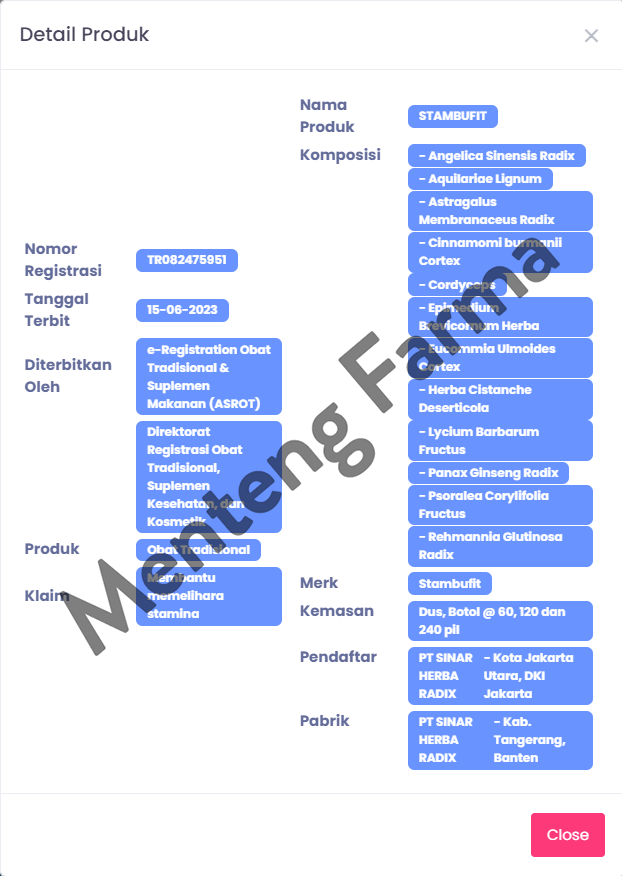 Chew Chan Wan (Stambufit) - Obat Penambah Stamina - Menteng Farma