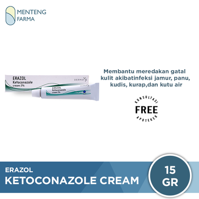 Erazol Cream 15 Gr - Krim Jamur Kulit, Panu, Kurap - Menteng Farma