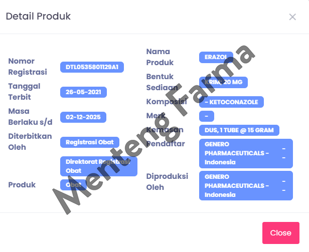 Erazol Cream 15 Gr - Krim Jamur Kulit, Panu, Kurap - Menteng Farma