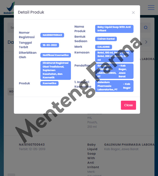Caladine Baby Liquid Soap 200 mL - Sabun Mandi Bayi Khusus Kulit Gatal dan Iritasi - Menteng Farma