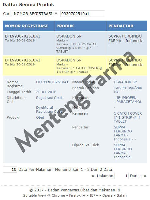 Oskadon SP - Menteng Farma