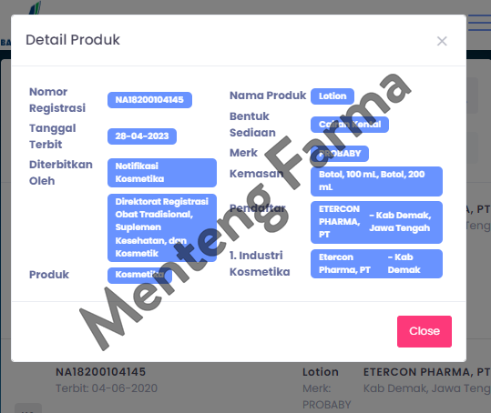 Probaby Lotion 100 mL - Lotion Bayi - Menteng Farma