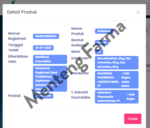 JF Anti Acne Bar 90 Gr - Sabun Anti Jerawat - Menteng Farma