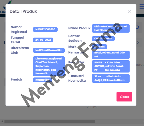 Intense Ultimate Care Shampoo For Normal Hair 200 mL - Perawatan Rambut Rontok - Menteng Farma