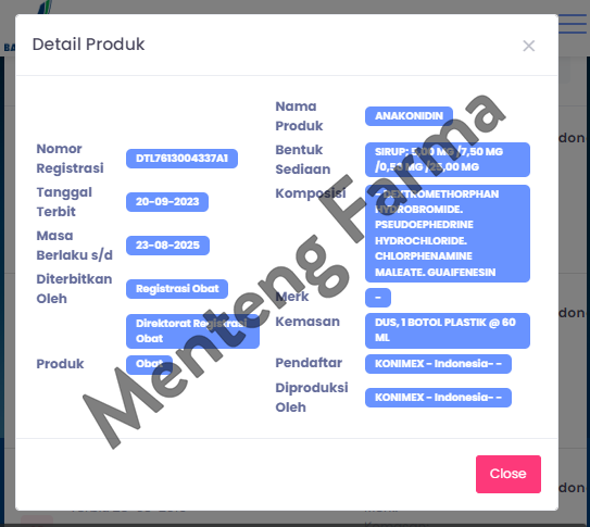 Anakonidin Sirup 60 mL - Obat Batuk dan Pilek Anak - Menteng Farma
