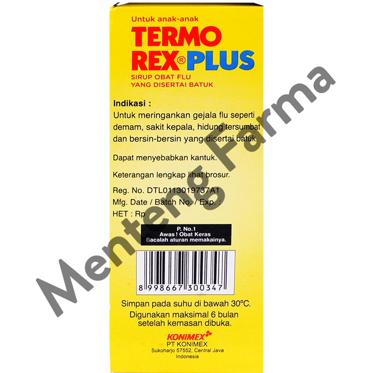Termorex Plus Sirup 60 mL - Obat Batuk dan Pilek Anak - Menteng Farma