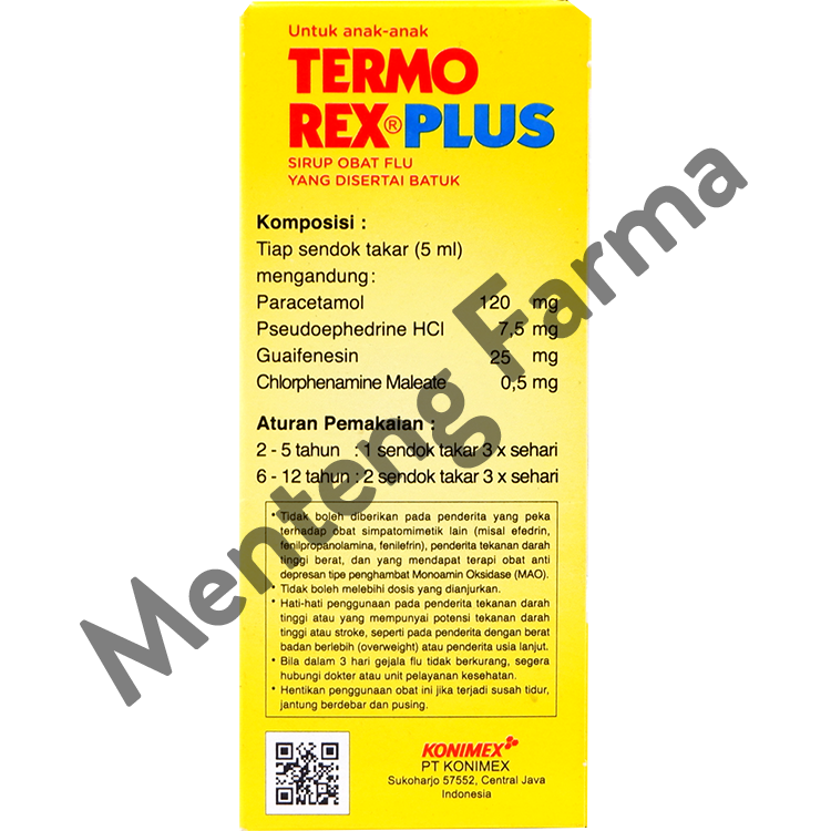 Termorex Plus Sirup 60 mL - Obat Batuk dan Pilek Anak - Menteng Farma