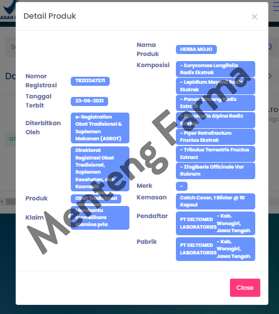 Herba mojo 10 Kaplet - Memelihara Stamina Pria - Menteng Farma