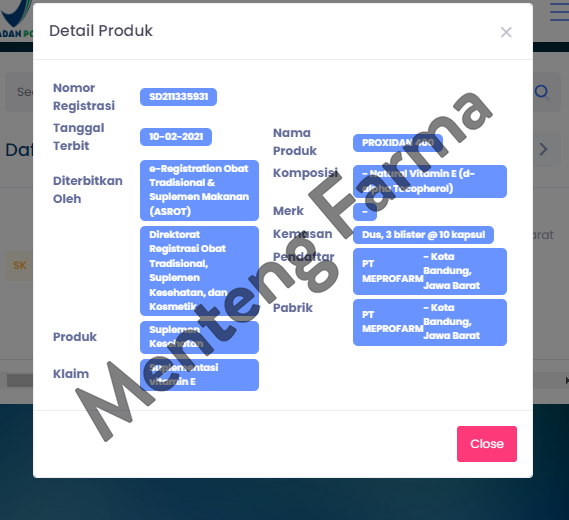 Proxidan 400 Mg 10 Kapsul - Suplementasi Vitamin E - Menteng Farma