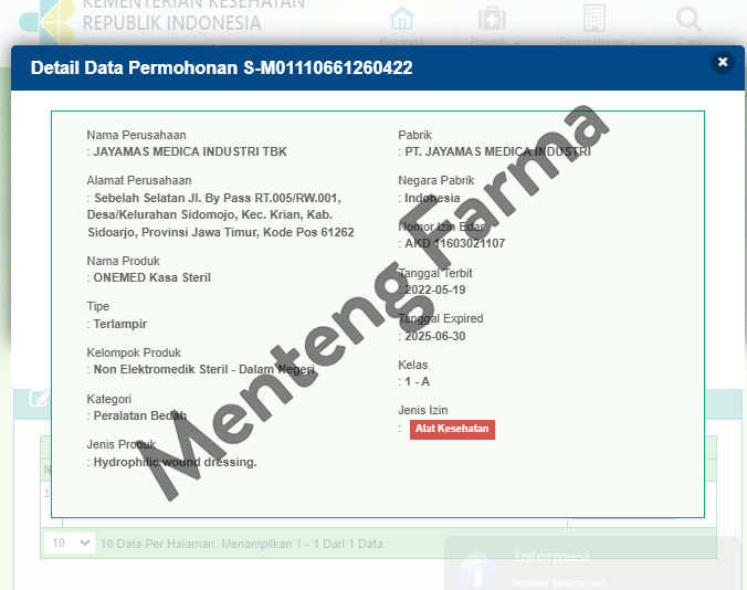 Onemed Kasa Steril 16 cm x 16 cm - Kasa Steril Penutup Luka - Menteng Farma