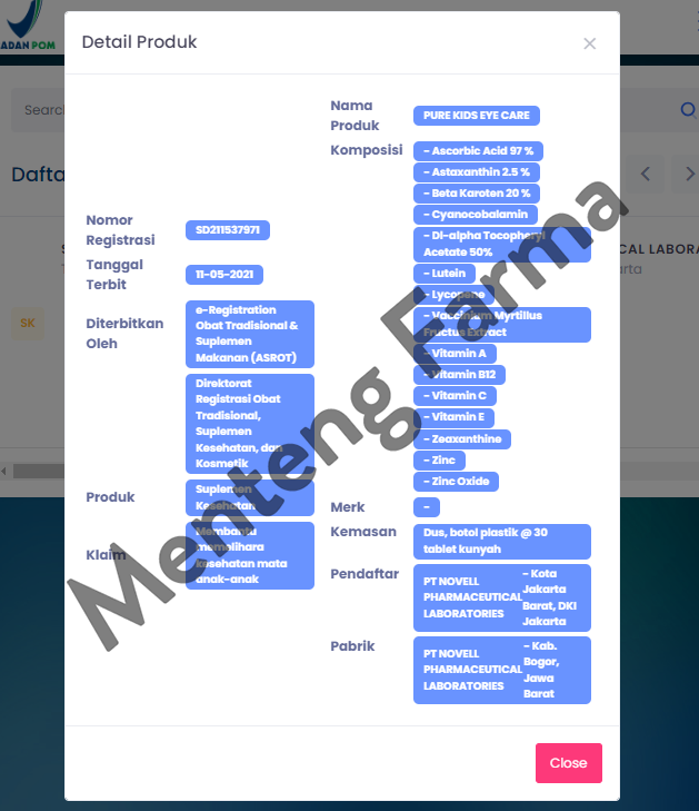Pure Kids Eye Care 30 Tablet Kunyah - Menjaga Kesehatan Mata Anak - Menteng Farma