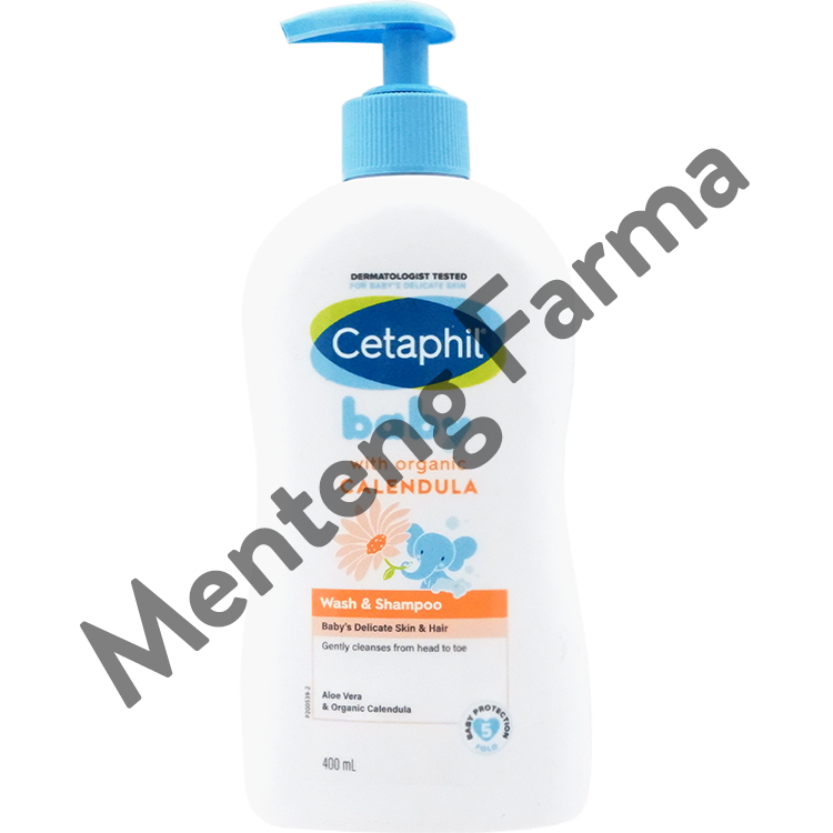 Cetaphil Baby Wash & Shampoo with Organic Calendula 400 mL - Sabun & Shampoo Perawatan Kulit Bayi - Menteng Farma